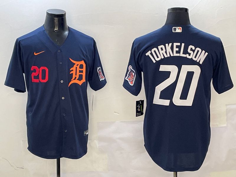 Men Detroit Tigers #20 Torkelson Drak Blue Game 2025 Nike MLB Jersey style 3113->detroit tigers->MLB Jersey